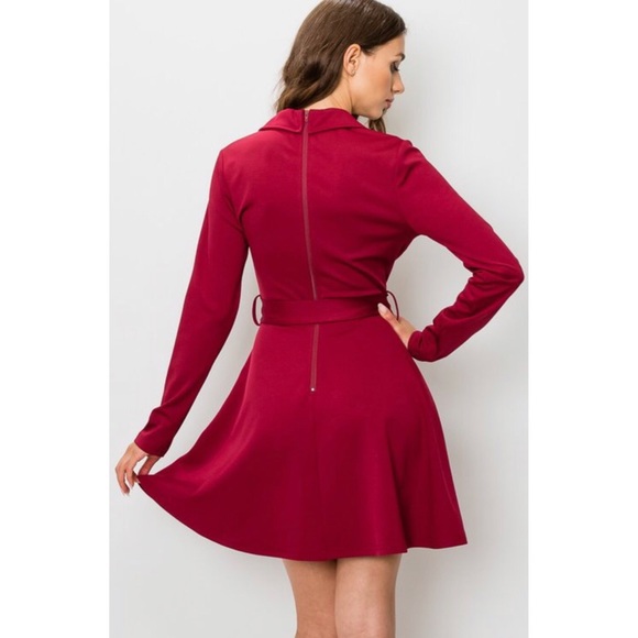 BLAZER DRESS - BURGUNDY - Picture 5 of 7